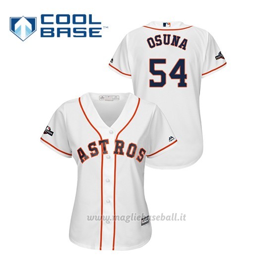 Maglia Baseball Donna Houston Astros 54 Roberto Osuna 2019 Postseason Cool Base Bianco